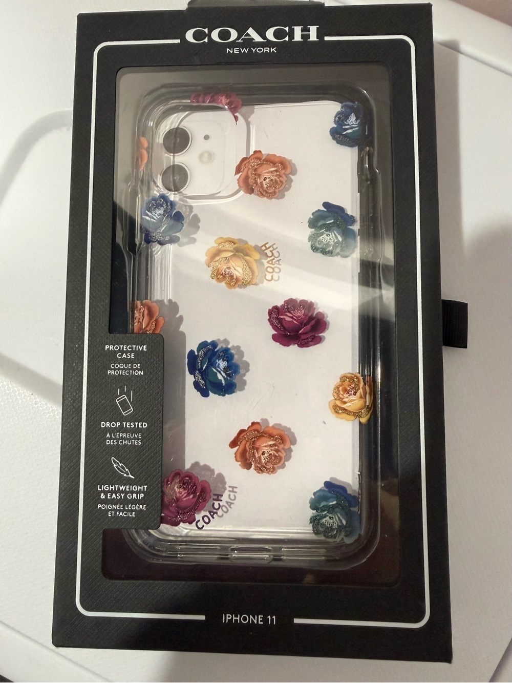 COACH Clear iPhone 11 Case with Multicolor Floral Appliqués